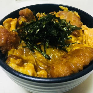 昨日揚げたカツの残りを使った定番カツ丼